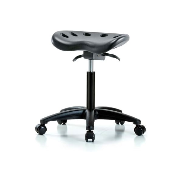 E Com Interion Polyurethane Tractor Stool W/ Seat Tilt - Black w/ Black Base PTMBSO-RG-NF-RC-BLK - main